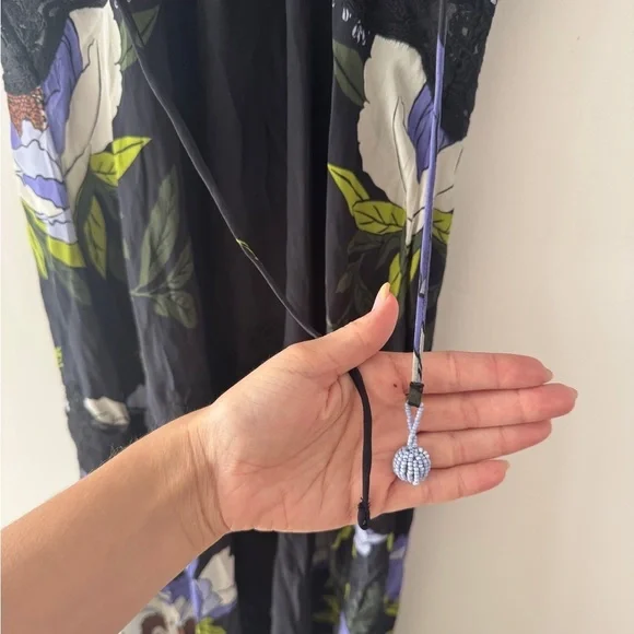 FARM RIO Soft Garden Black Lace Maxi Dress XS - Picture 6 of 7